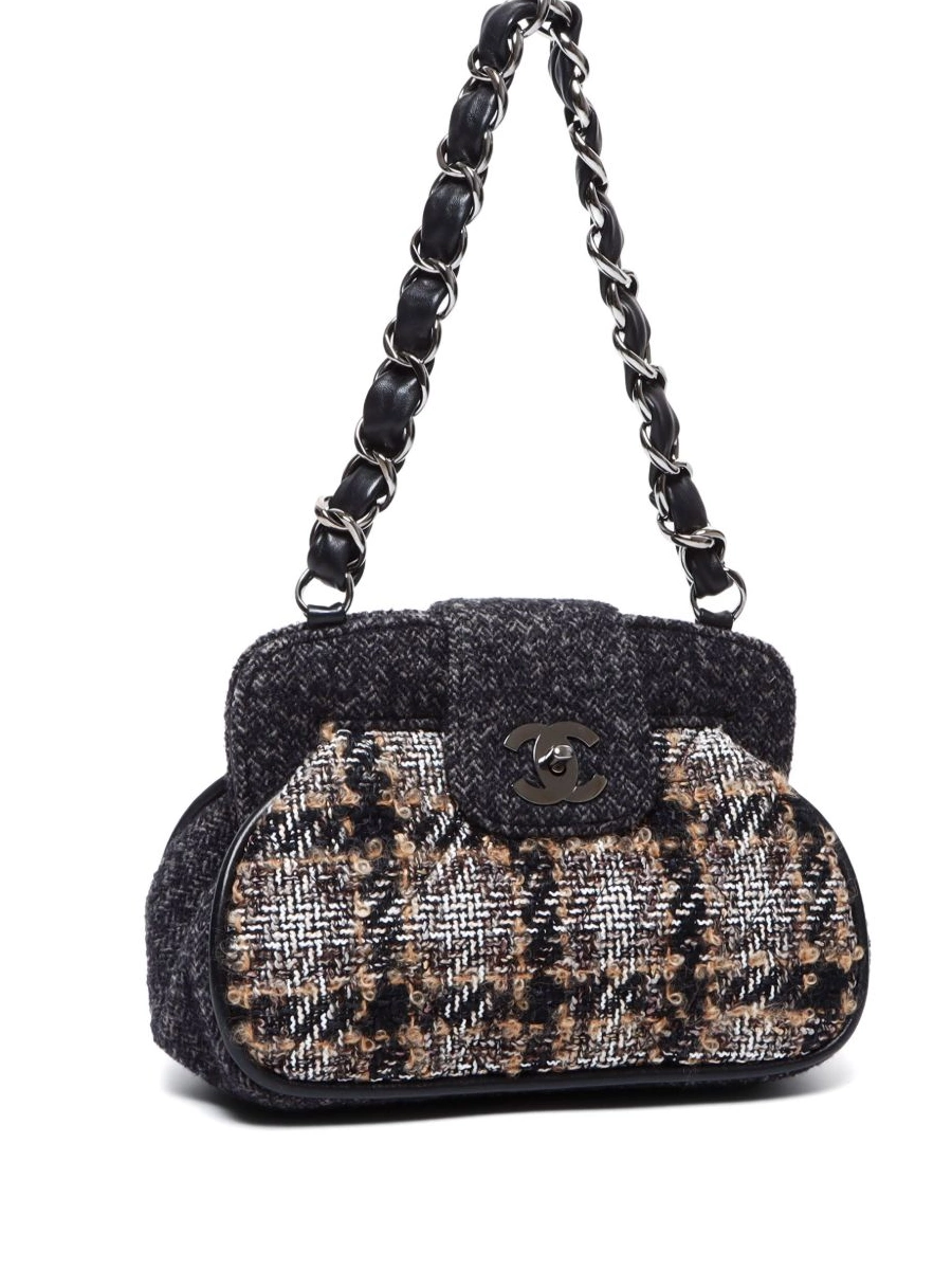 Affordable HOT SALE Women CHANEL shoulder bag tweed 2000 CC 0428